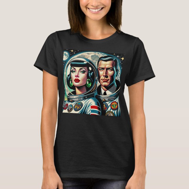 Retro Space Astronauts T-Shirt (Front)