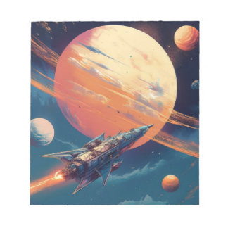 Retro Space Exploration Poster Notepad