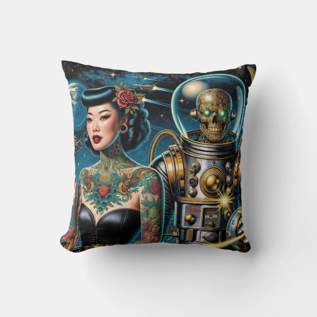Retro Space Explorers Cushion (Front)