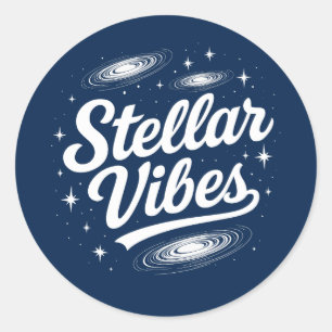 Retro Space Galaxy Design Classic Round Sticker