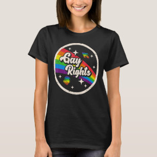 Retro Space Gay Rights Lgbt Rainbow Astronaut Vint T-Shirt