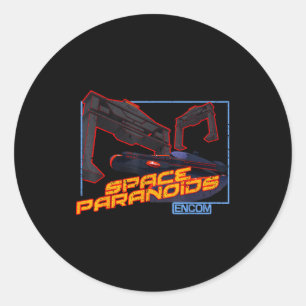 Retro Space Lover Vintage Space Funny Paranoids Qu Classic Round Sticker