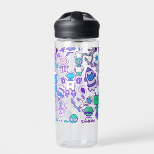 Retro space pattern water bottle