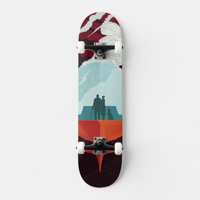 Retro Space Poster-Cassini Mission To Saturn Skateboard (Front)