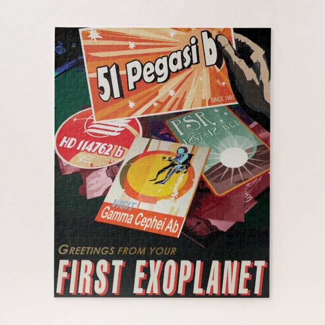 Retro Space Poster-Exoplanet Discovery 51 Pegasi B Jigsaw Puzzle (Vertical)