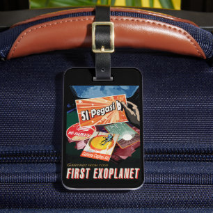 Retro Space Poster-Exoplanet Discovery 51 Pegasi B Luggage Tag
