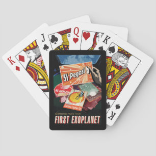 Retro Space Poster-Exoplanet Discovery 51 Pegasi B Playing Cards