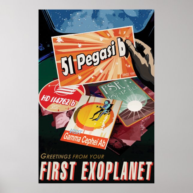 Retro Space Poster-Exoplanet Discovery 51 Pegasi B Poster (Front)