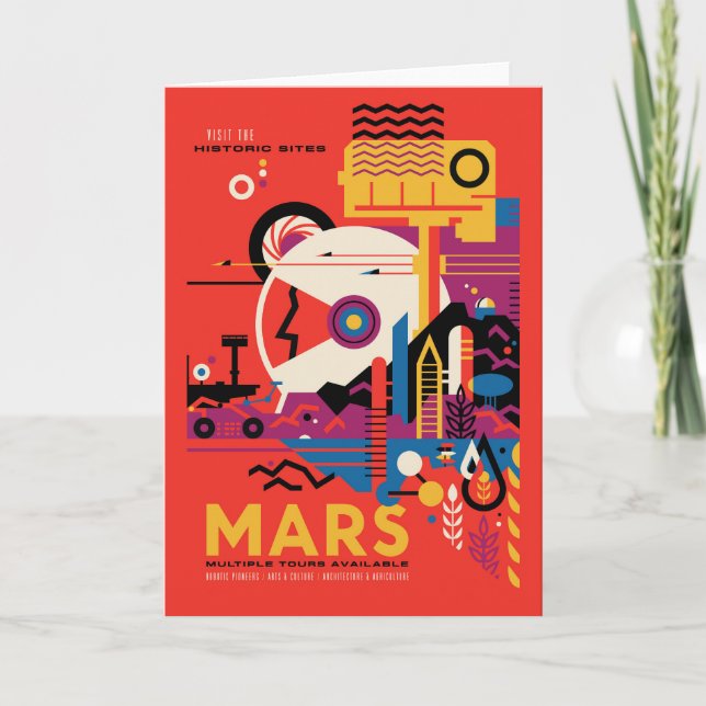 Retro Space Poster - Mars Exploration Program. Card (Front)
