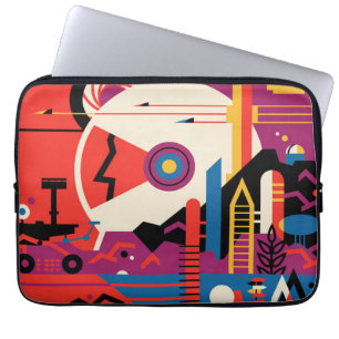 Retro Space Poster - Mars Exploration Program. Laptop Sleeve