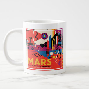 Retro Space Poster - Mars Exploration Program. Large Coffee Mug