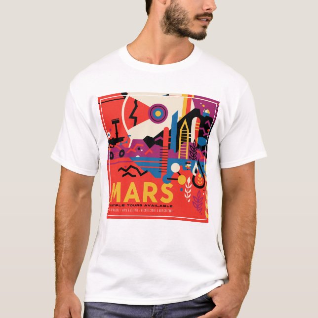 Retro Space Poster - Mars Exploration Program. T-Shirt (Front)