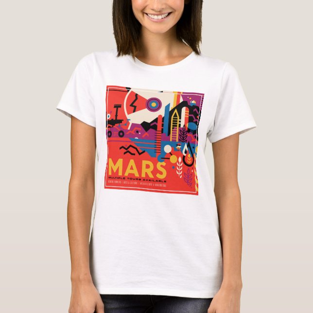 Retro Space Poster - Mars Exploration Program. T-Shirt (Front)