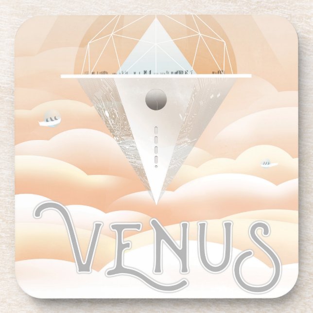 Retro Space Poster-Observatory In The Solar System Coaster (Front)