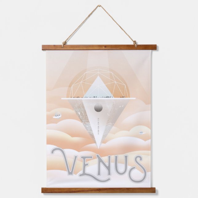 Retro Space Poster-Observatory In The Solar System Hanging Tapestry (Front)
