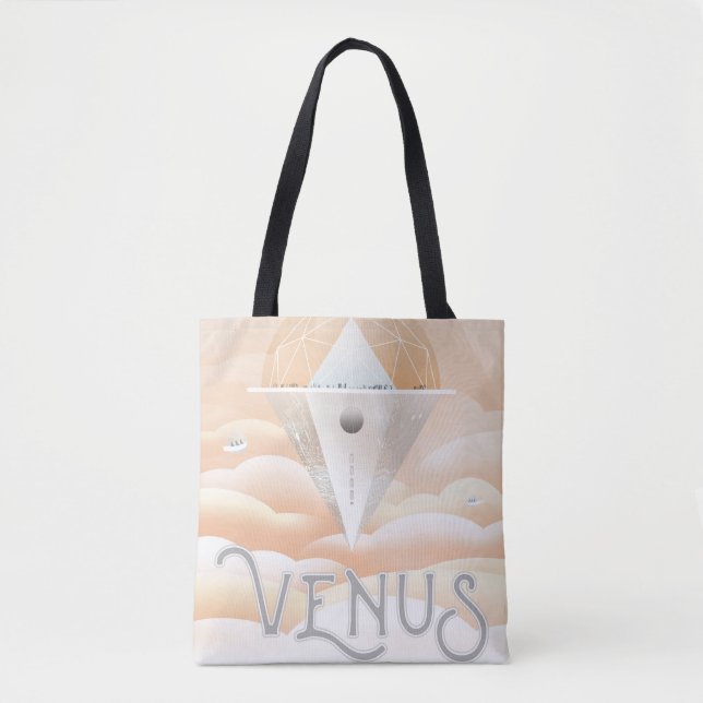 Retro Space Poster-Observatory In The Solar System Tote Bag (Front)