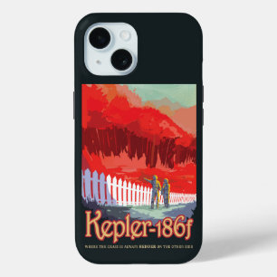 Retro Space Poster Of Kepler-186f. iPhone 15 Case