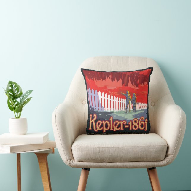 Retro Space Poster Of Kepler-186f. Cushion (Chair)