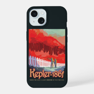 Retro Space Poster Of Kepler-186f. iPhone 15 Case