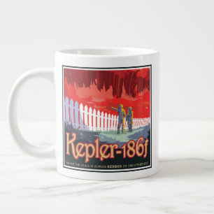 Retro Space Poster Of Kepler-186f. Large Coffee Mug