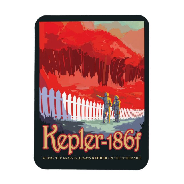 Retro Space Poster Of Kepler-186f. Magnet (Vertical)