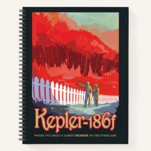 Retro Space Poster Of Kepler-186f. Notebook