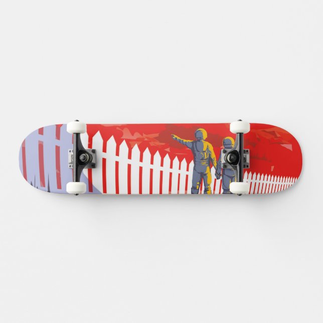 Retro Space Poster Of Kepler-186f. Skateboard (Horz)