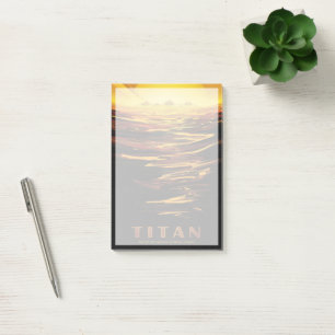 Retro Space Poster-Saturn's Largest Moon, Titan. Post-it Notes