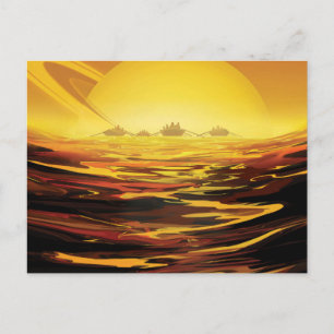 Retro Space Poster-Saturn's Largest Moon, Titan. Postcard