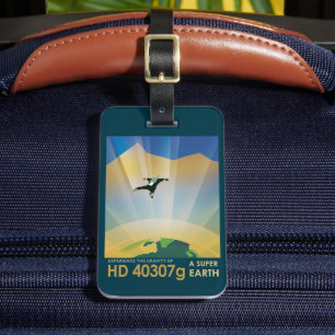 Retro Space Poster-The Gravity Of A Super Earth Luggage Tag