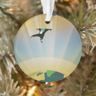 Retro Space Poster-The Gravity Of A Super Earth Ornament