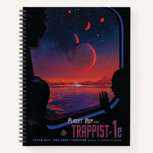 Retro Space Poster - Viewers Observe Trappist-1e. Notebook
