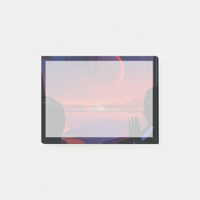 Retro Space Poster - Viewers Observe Trappist-1e. Post-it Notes (Front)