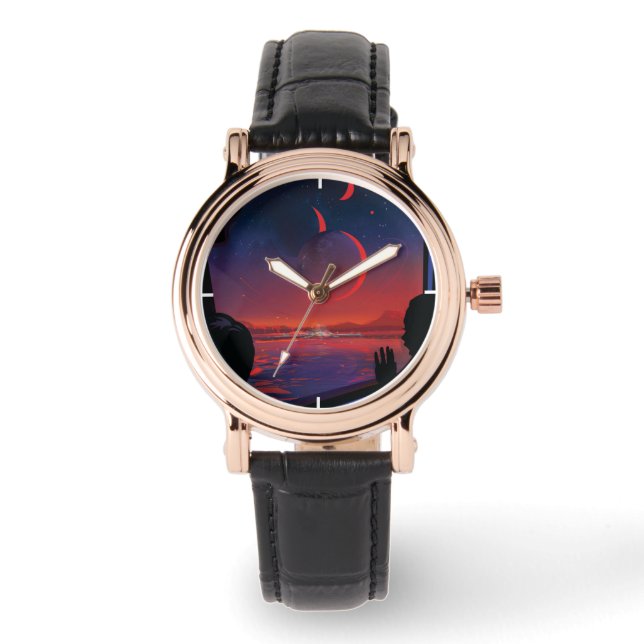 Retro Space Poster - Viewers Observe Trappist-1e. Watch (Front)