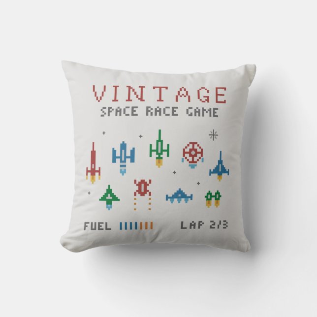 Retro Space Race Cushion (Front)