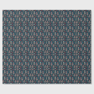 Retro Space Robot Sci-Fi Adventure Comic Pattern Wrapping Paper
