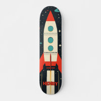 Retro Space Rocket Illustration