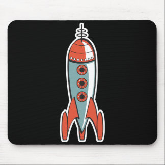 retro space rocket mouse pad