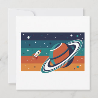 Retro Space Travel Invitation