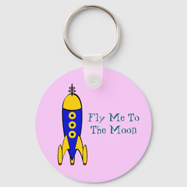 Retro Space Travel Key Ring (Front)