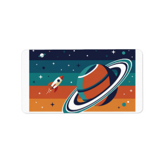 Retro Space Travel Label