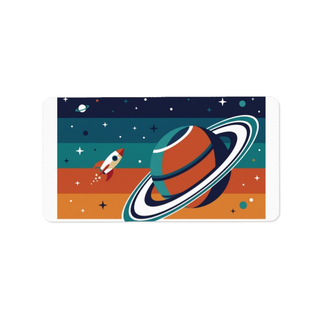 Retro Space Travel Label (Front)