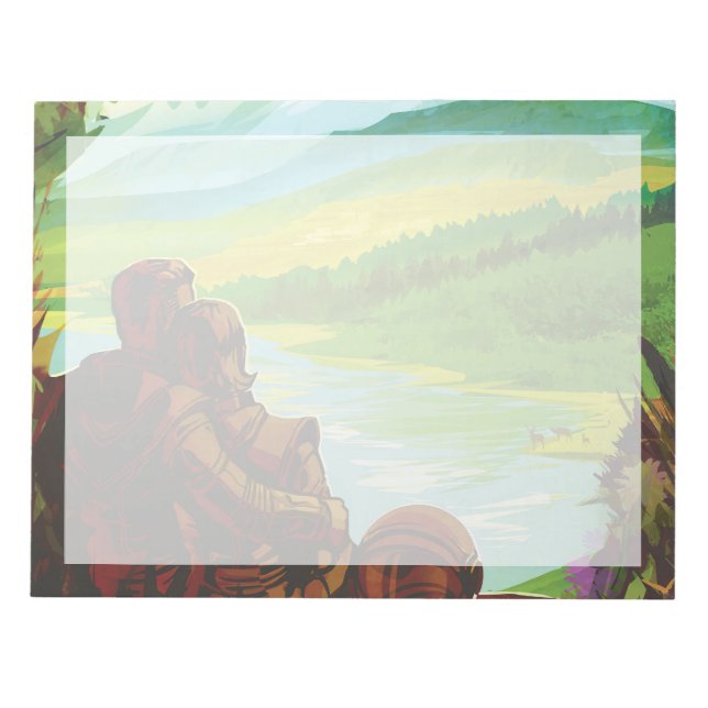 Retro Space Travel Poster-An Earth Science Mission Notepad (Front)