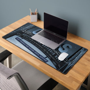 Retro Space Travel Poster-Dwarf Planet Ceres. Desk Mat