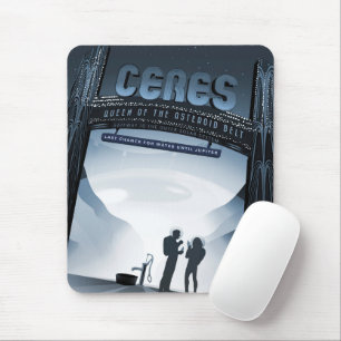 Retro Space Travel Poster-Dwarf Planet Ceres. Mouse Pad