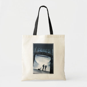 Retro Space Travel Poster-Dwarf Planet Ceres. Tote Bag