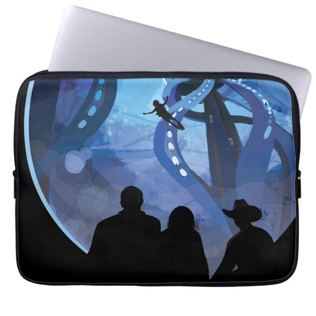 Retro Space Travel Poster- Jupiter's Moon Europa. Laptop Sleeve (Front)