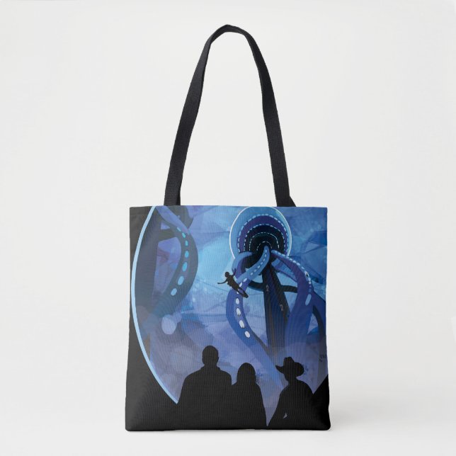 Retro Space Travel Poster- Jupiter's Moon Europa. Tote Bag (Front)