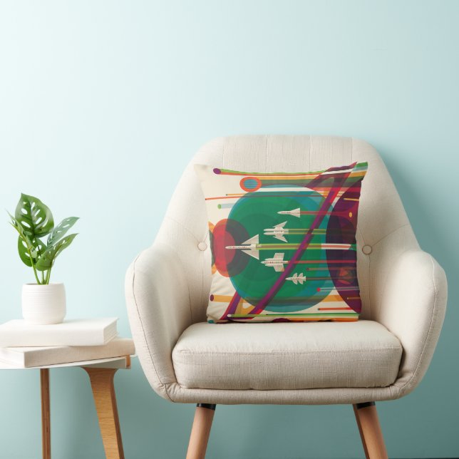 Retro Space Travel Poster- Solar System Grand Tour Cushion (Chair)