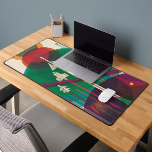 Retro Space Travel Poster- Solar System Grand Tour Desk Mat